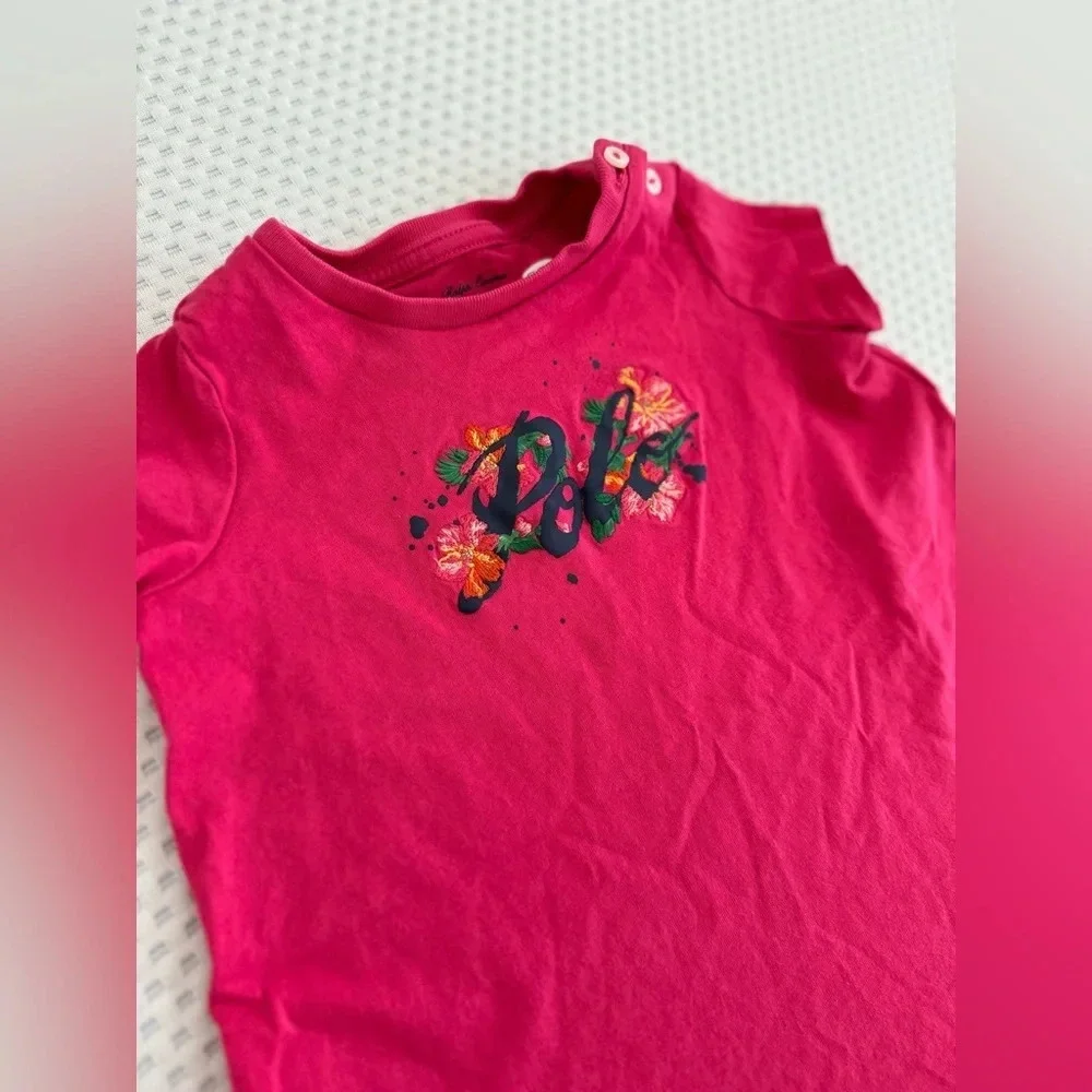 Ralph Lauren polo hot pink shirt dress baby girl 3-6m